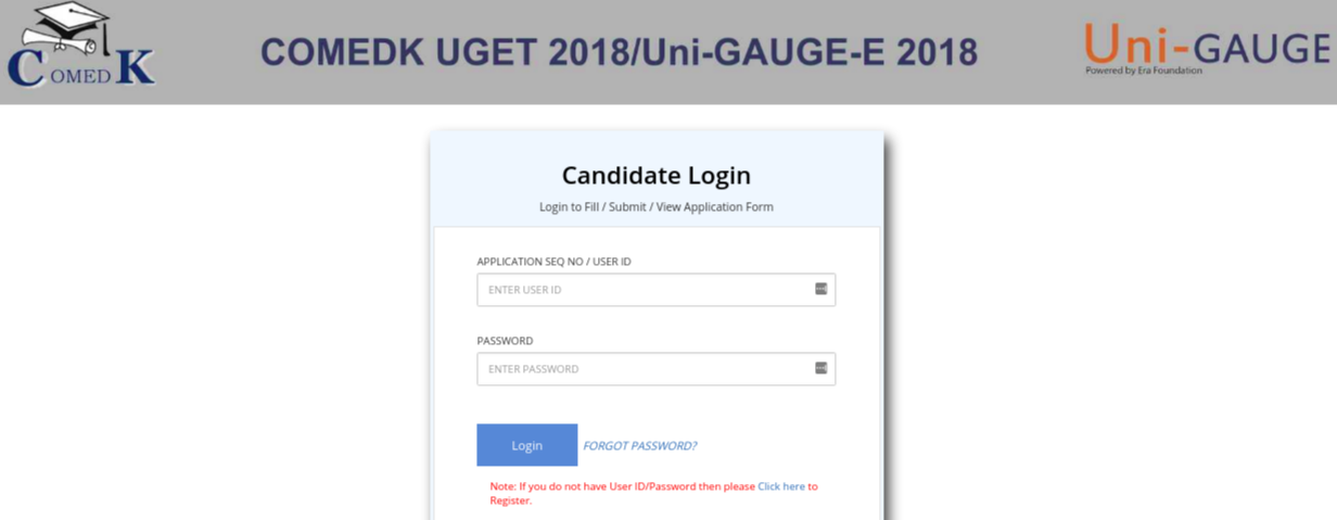 COMEDK UGET result 2018 login