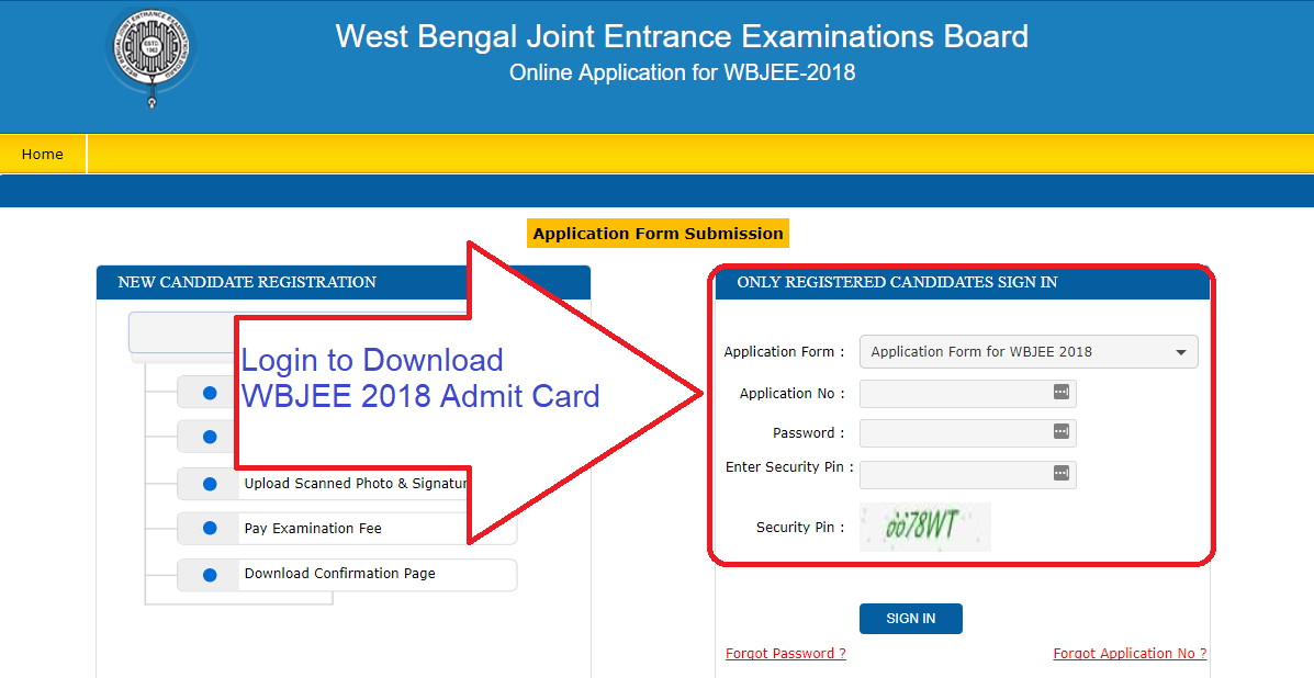 WBJEE 2018 Admit Card download